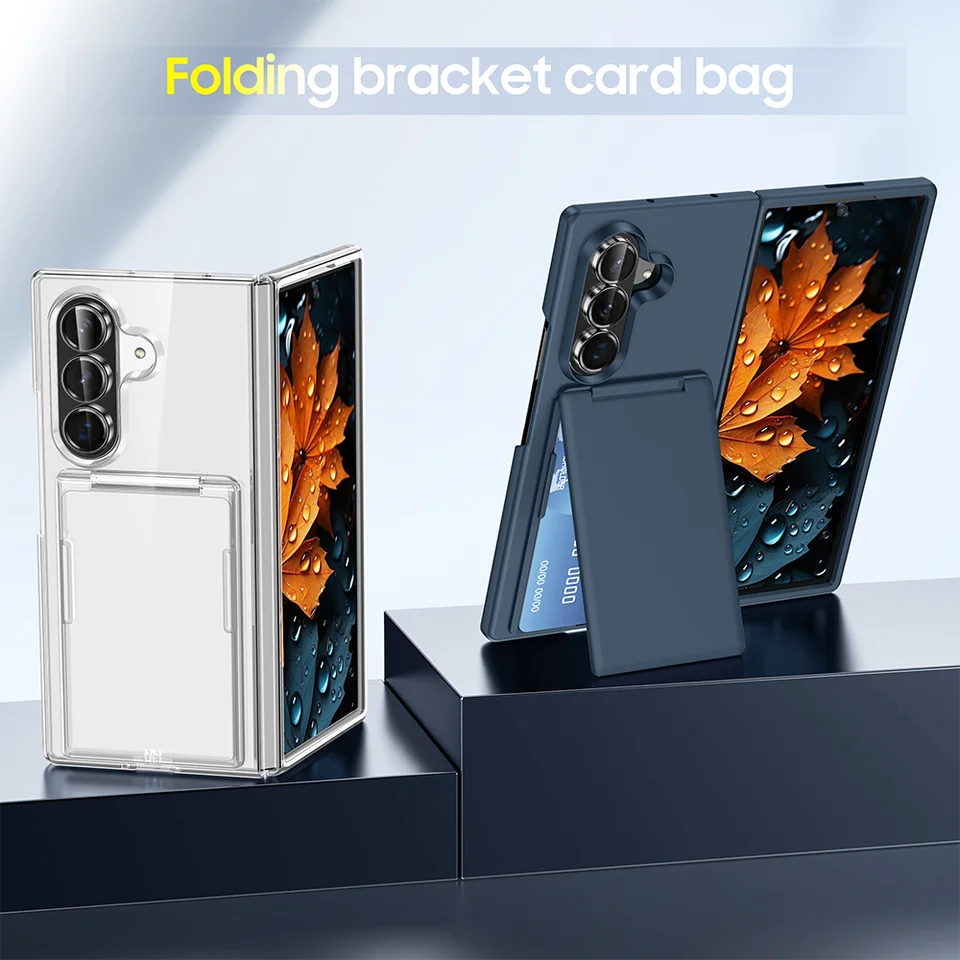 Funda ultra delgada mate para Samsung Galaxy Z Fold 8 Ultra 7 6 5 con ranura para tarjeta de identificación y banco, cubierta dura de PC 2