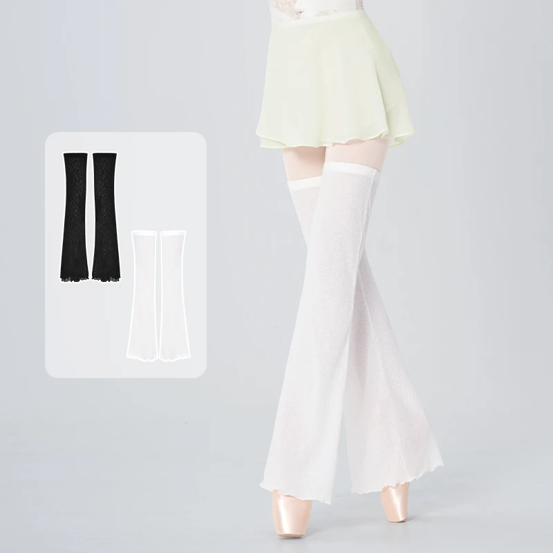 Calcetines largos de baile acanalados para mujer, calentadores de piernas tejidos para baile, calcetines de Ballet cálidos profesionales para baile de Ballet