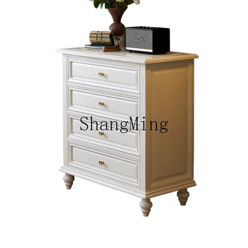 

CL all solid wood four chest cabinet light luxury bedroom locker idyllic living room side cabinet all log