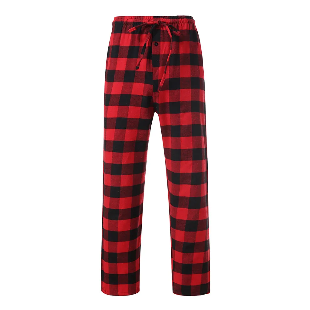 Red Men Plaid Pants Casual Oversize Loose Wide Leg Trouser Retro Teens Harajuku Hip-hop All-match Homewear