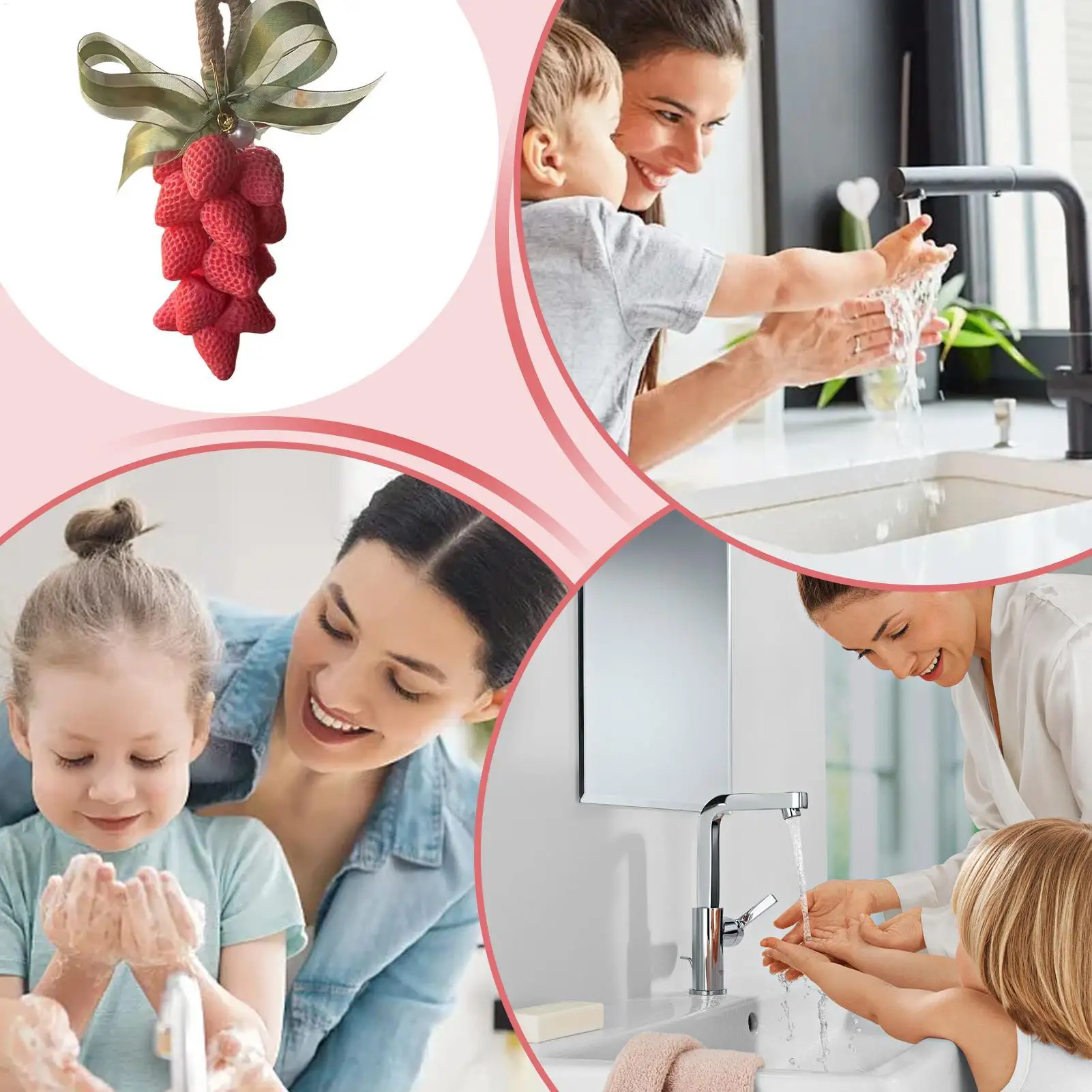 

Очищающее мыло в форме клубники Очищающее мыло на веревке Эстетическое декоративное осветляющее очищающее средство Увлажняющее для кожи