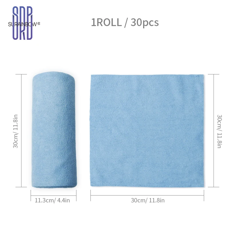 SRB Microfiber Cleaning Cloth Roll, 30 Pcs (1 Roll) Tear-Away Towels Washable, Microfiber Towels for Cars, Reusable Paper Towel view 2