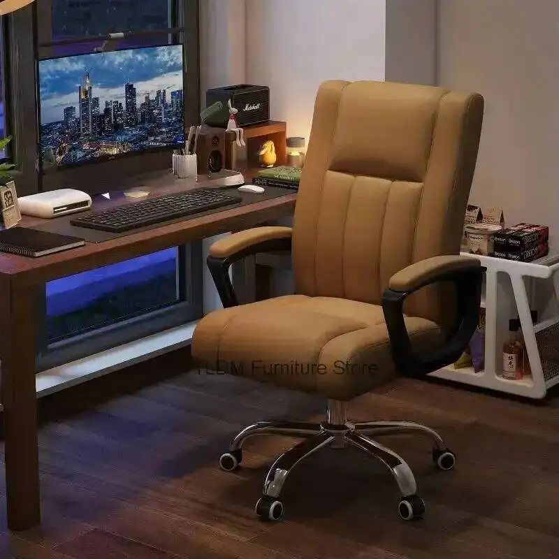 Cadeira de Escritório Executiva Giratória Ergonômica com Braços, Base e Encosto Acolchoado, Altura Ajustável, para Home Office