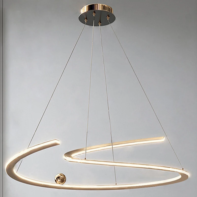 ثريا بحلقة LED لغرفة المعيشة على الطراز الإيطالي البسيط، مصباح مصمم للدراسة في غرفة النوم، معدل إعادة شراء المنتج 33.33%