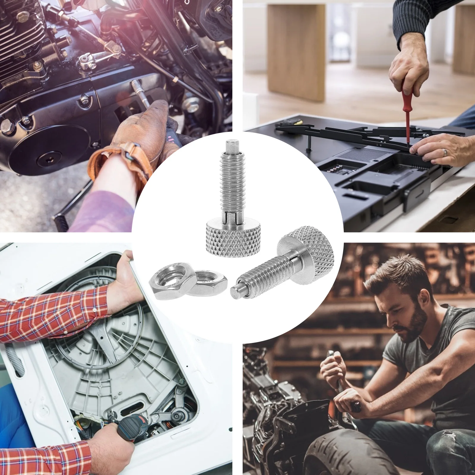

2Pcs StainlessSteel Pins Knurled Handle HighStrength Durable ToolBox Accessories SpringPlunger Retractable