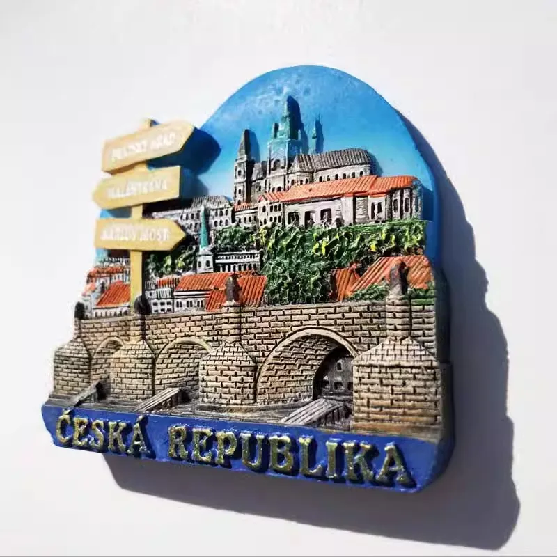 Czech landmark Chiang Mai Prague Castle tourism memorial decorative crafts resin magnet magnet refrigerator sticker