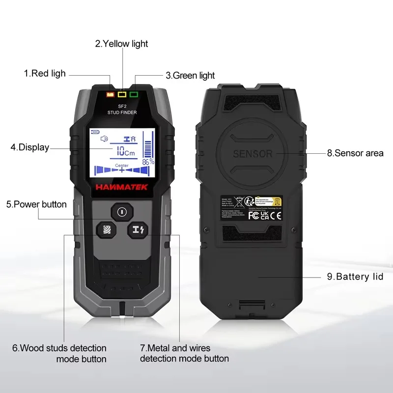 

Детектор скрытой проводки SF2 – для обнаружения дерева, металла и под напряжением, с измерением глубины, сканер стен для профессионального использования