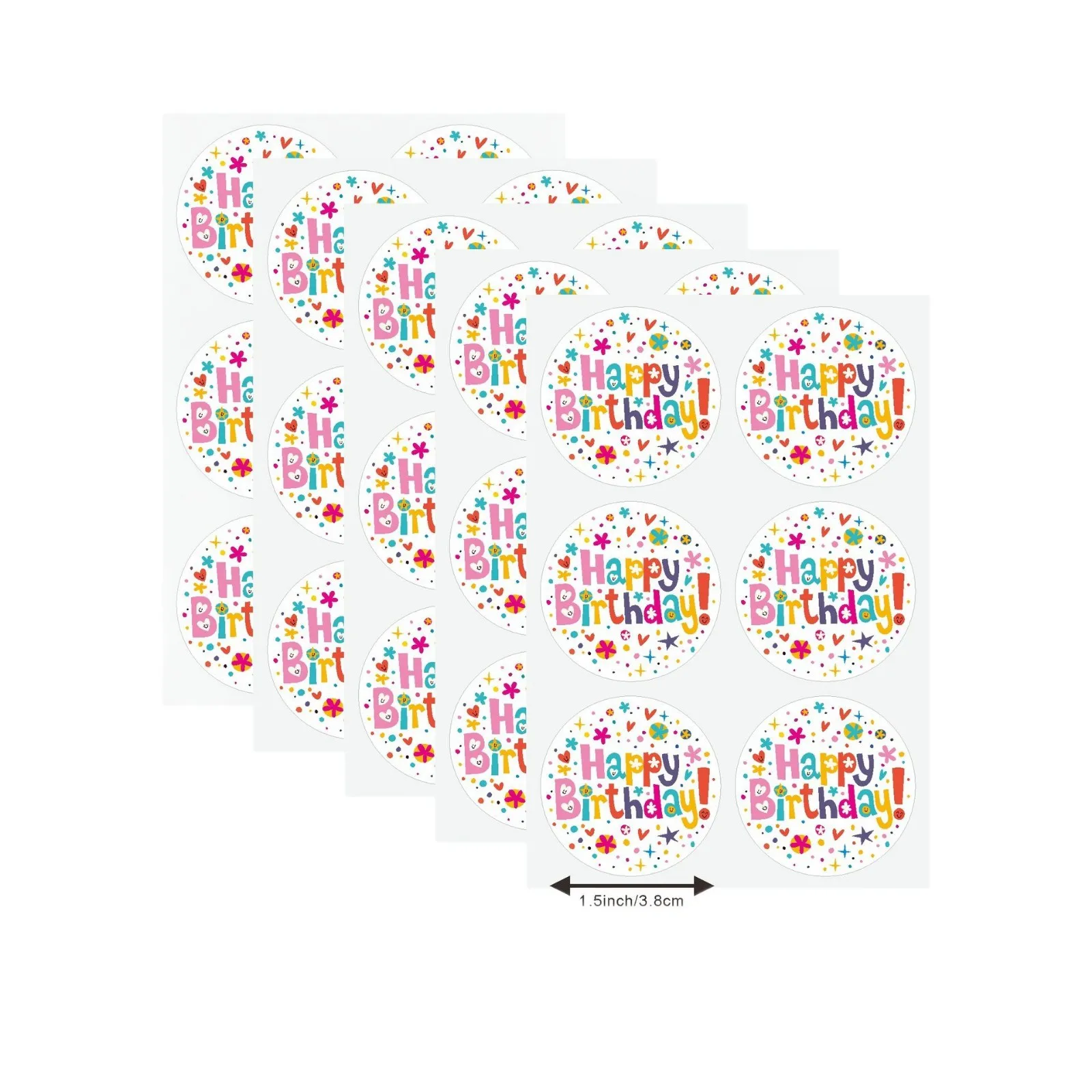 10 Sheet 60pcs Colorful Happy birthday Sticker Adhensve Label Baking Sealing Label Kids Gift a Kindergarten Paper Sticker