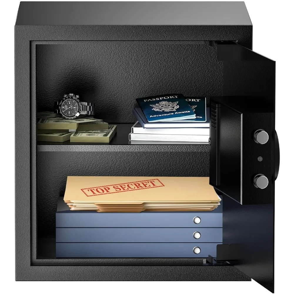 Стальной сейф с цифровым замком клавиатуры со съемной полкой для дома, гостиницы, офиса, ценностей, денег