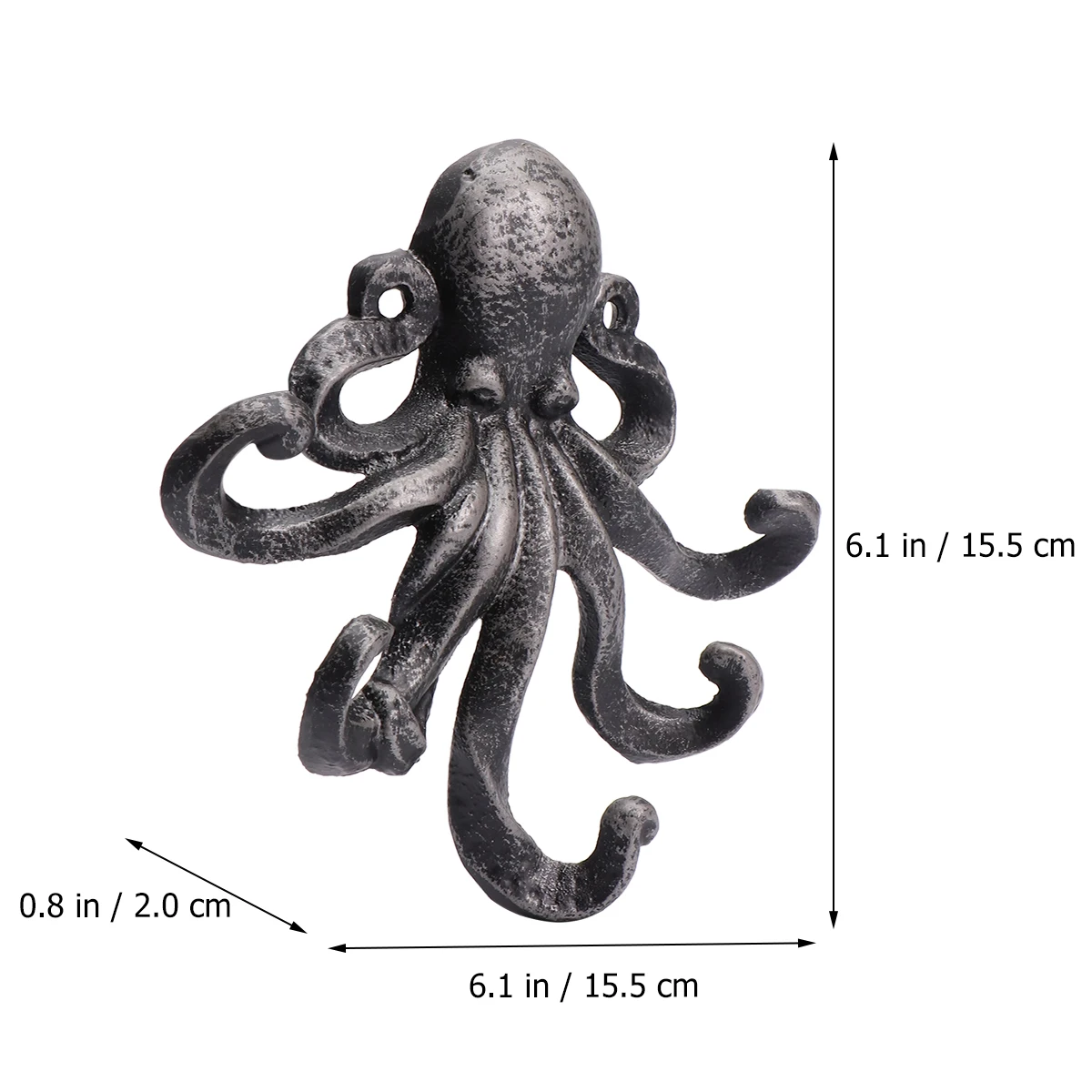 

Octopus Hook Iron Key Hanger Cast Retro Animal Shape Wall Mount Bathroom Kitchen Vintage Copper Finish