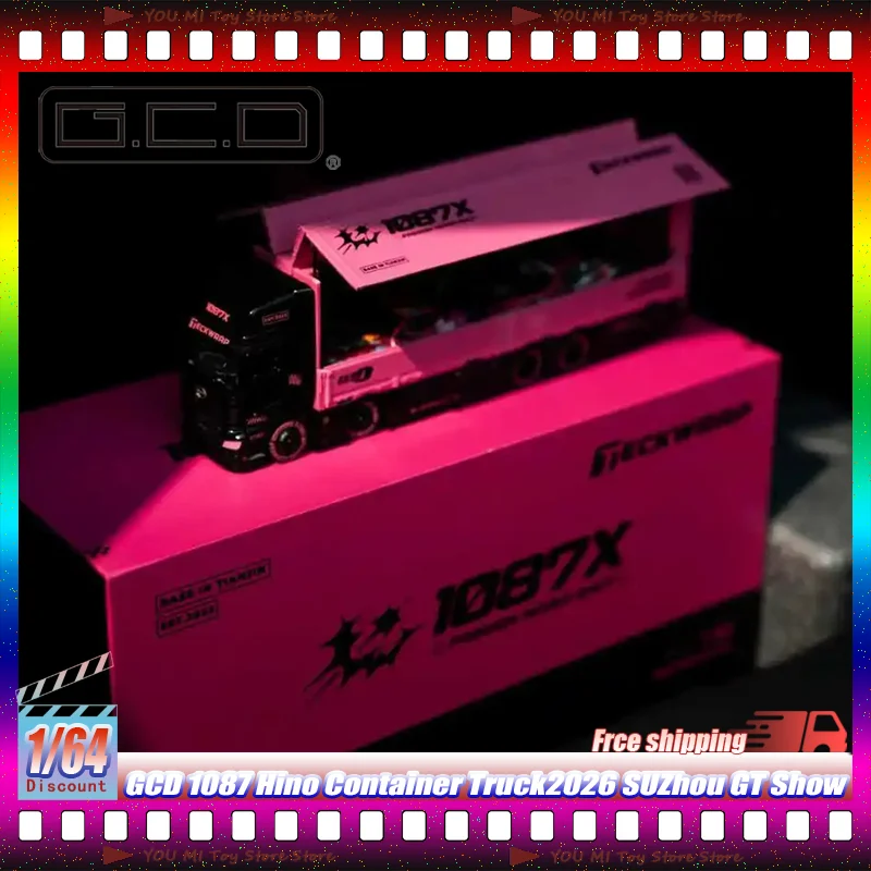 

1:64 2026 Shenzhen Cool Car Show Suzhou Gt Show New Gcd Darwinpro 1087x Hino 700 Container Truck Electroplated Alloy Model Gifts
