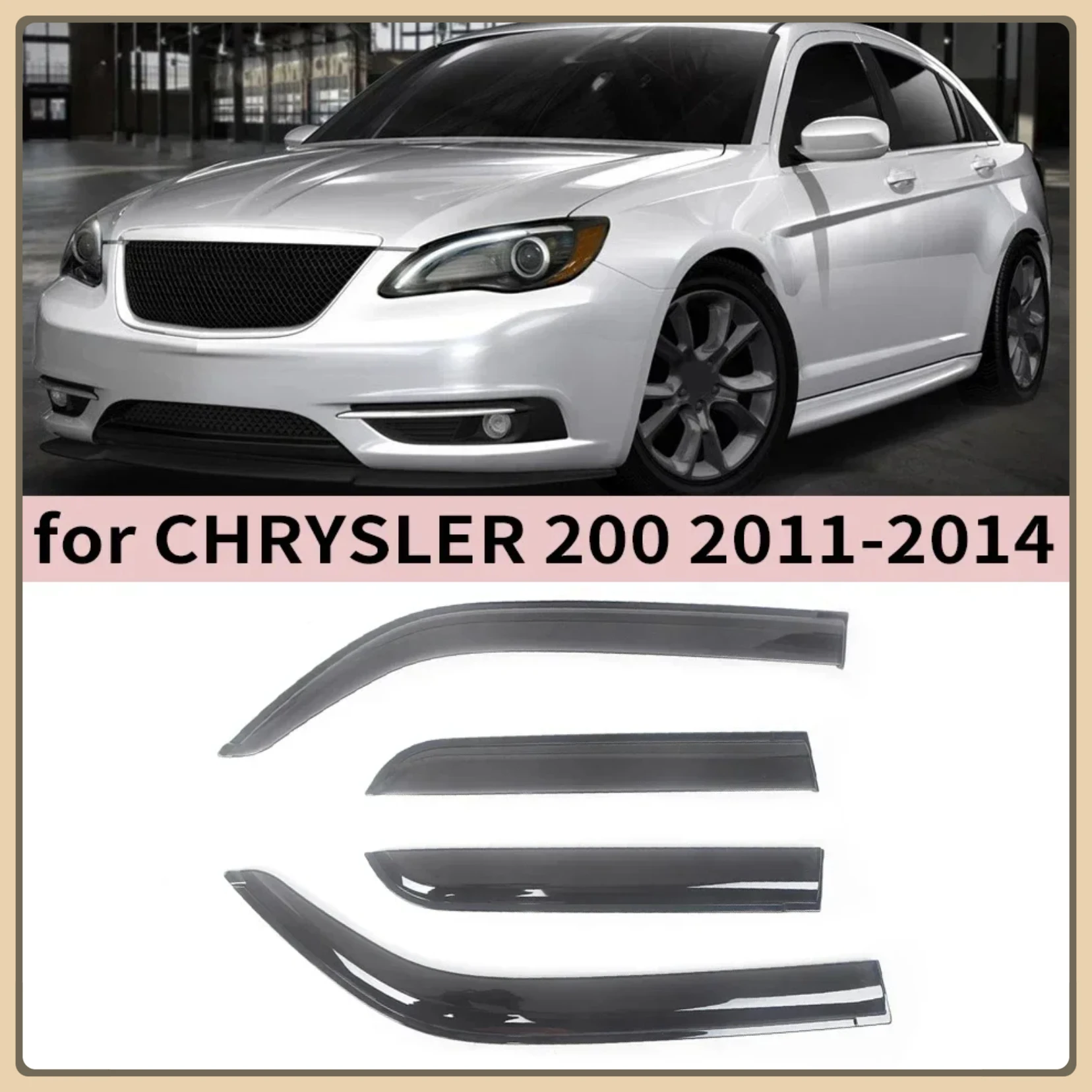 

For CHRYSLER 200 2011 2012 2013 2014 Car Accessories Side Vent Deflector Window Visor Rain Guard Out-Channel Weathershield