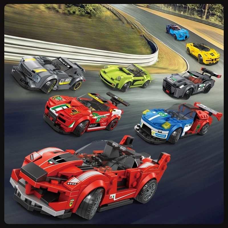 Conjunto de construção de carros esportivos, kit de modelo de carro pequeno, conjunto de construção colecionável, presente criativo para entusiastas de carros