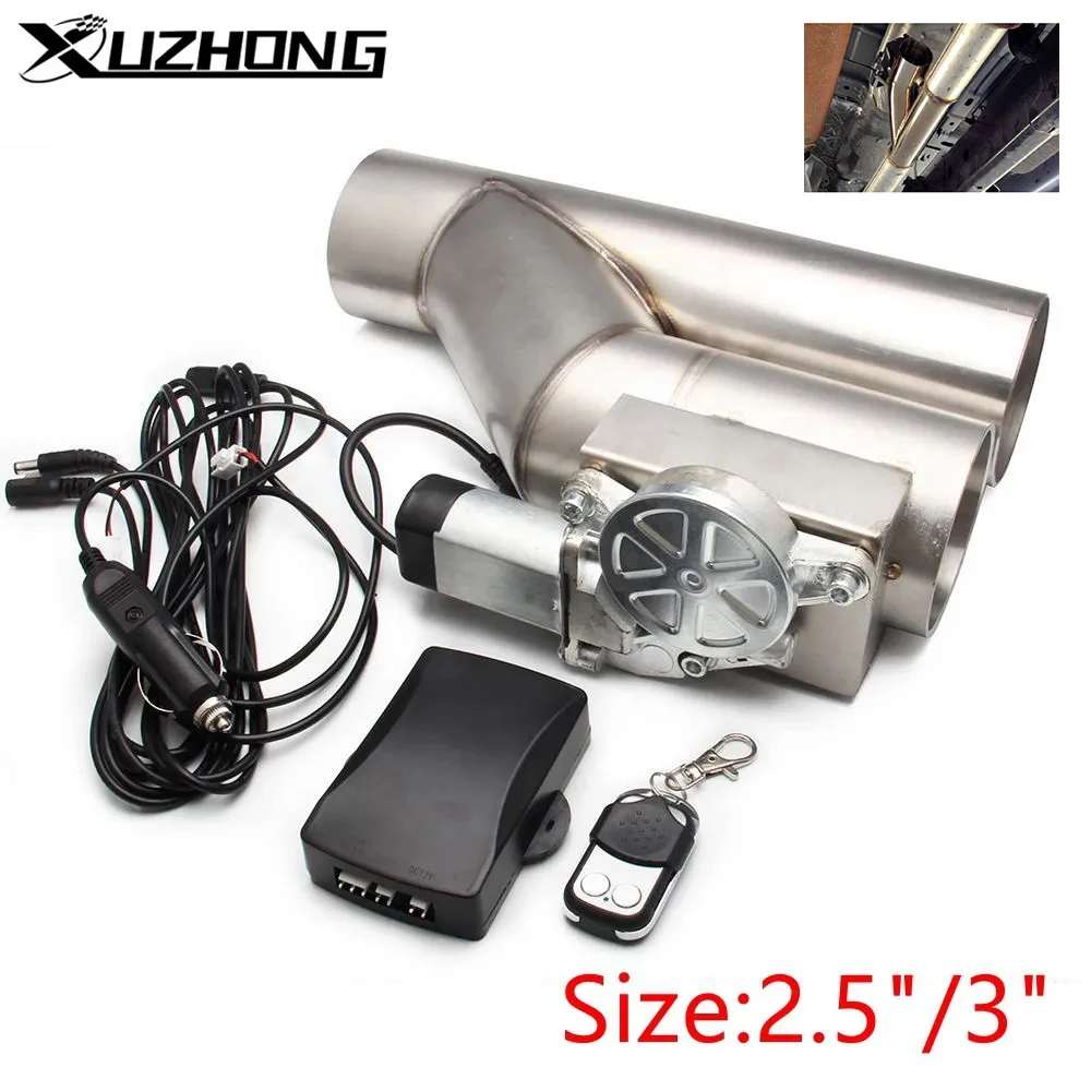 

Universal 2.5'' 3" Electric Exhaust Cut Out Valve Y Pipe Exhaust Pipe Muffler with Wireless Remote Control