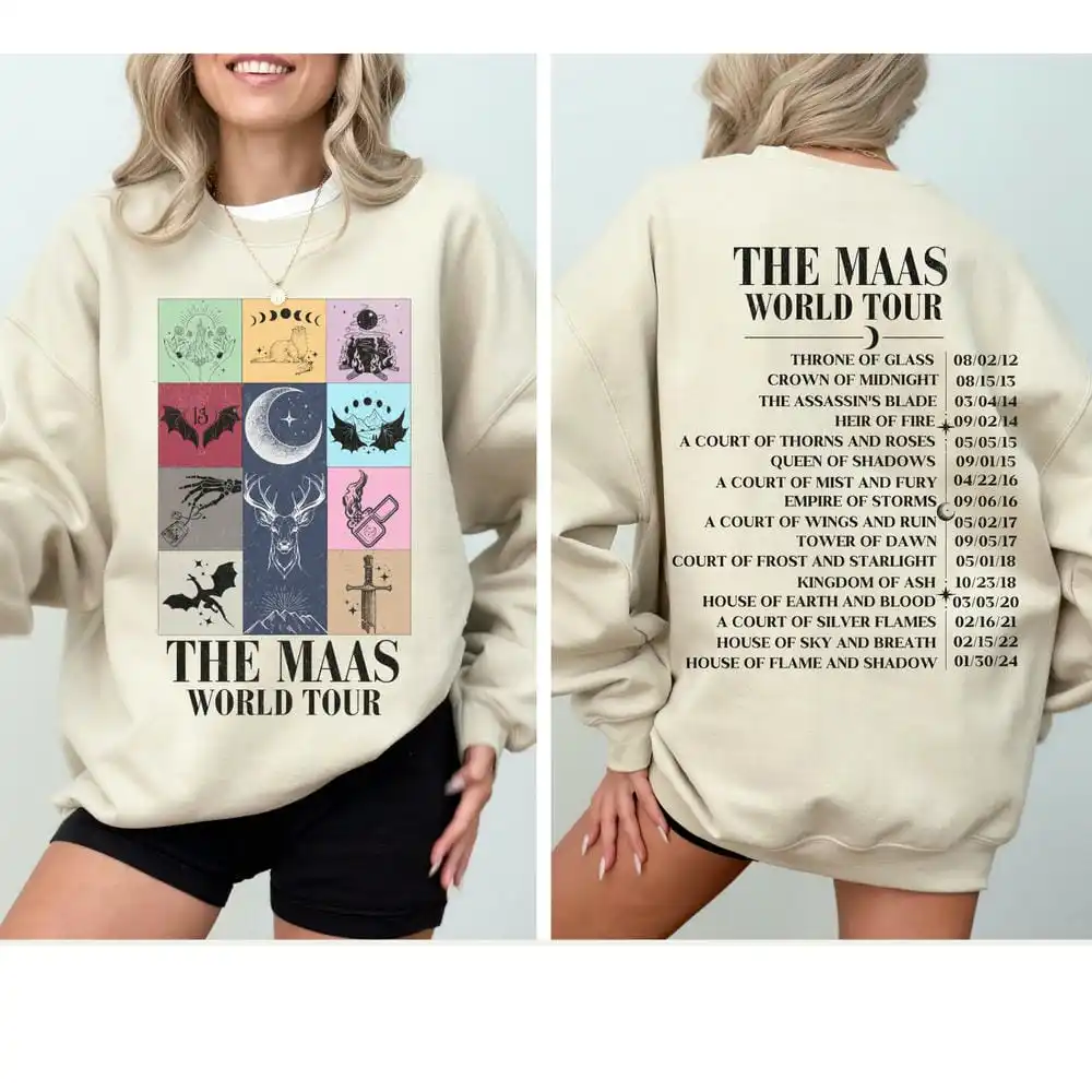 Sarah J. Maas World Tour Sweatshirt ACOTAR sweater Licensed TOG SJM merch Comfort Fleece Sweatshirt Crewneck Y2K Streetwear