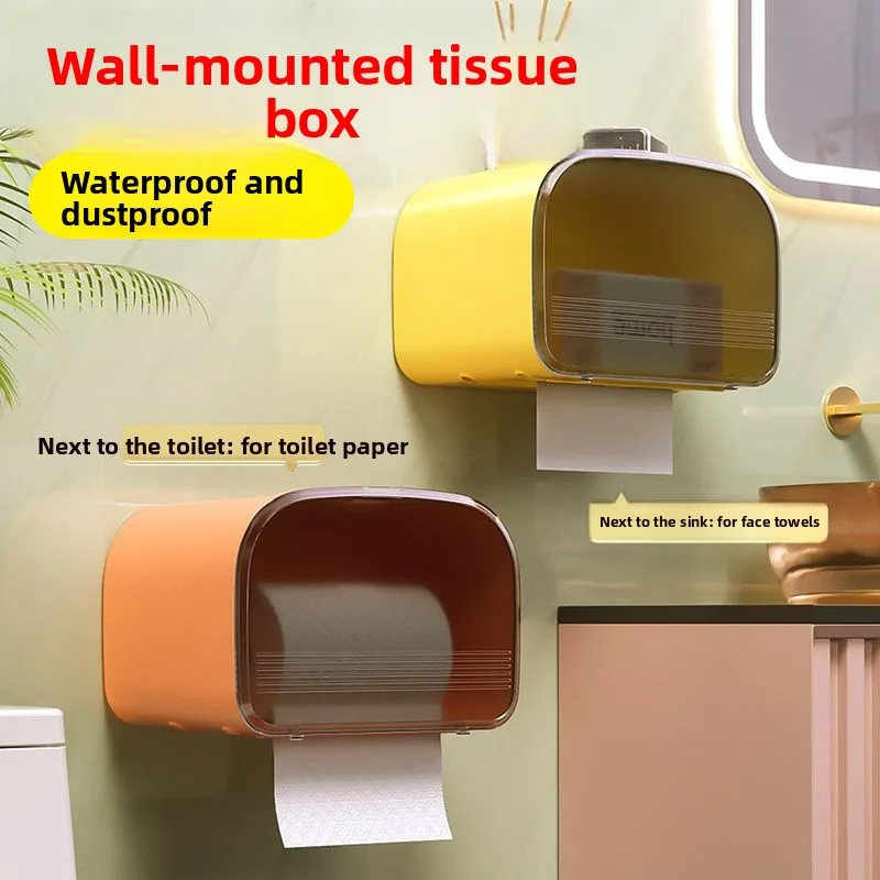 壁掛けトイレットペーパー収納ボックス-バスルームオーガナイザー-引き出し式ティッシュボックス-トイレットペーパーホルダー-エレガントなロールペーパーボックス