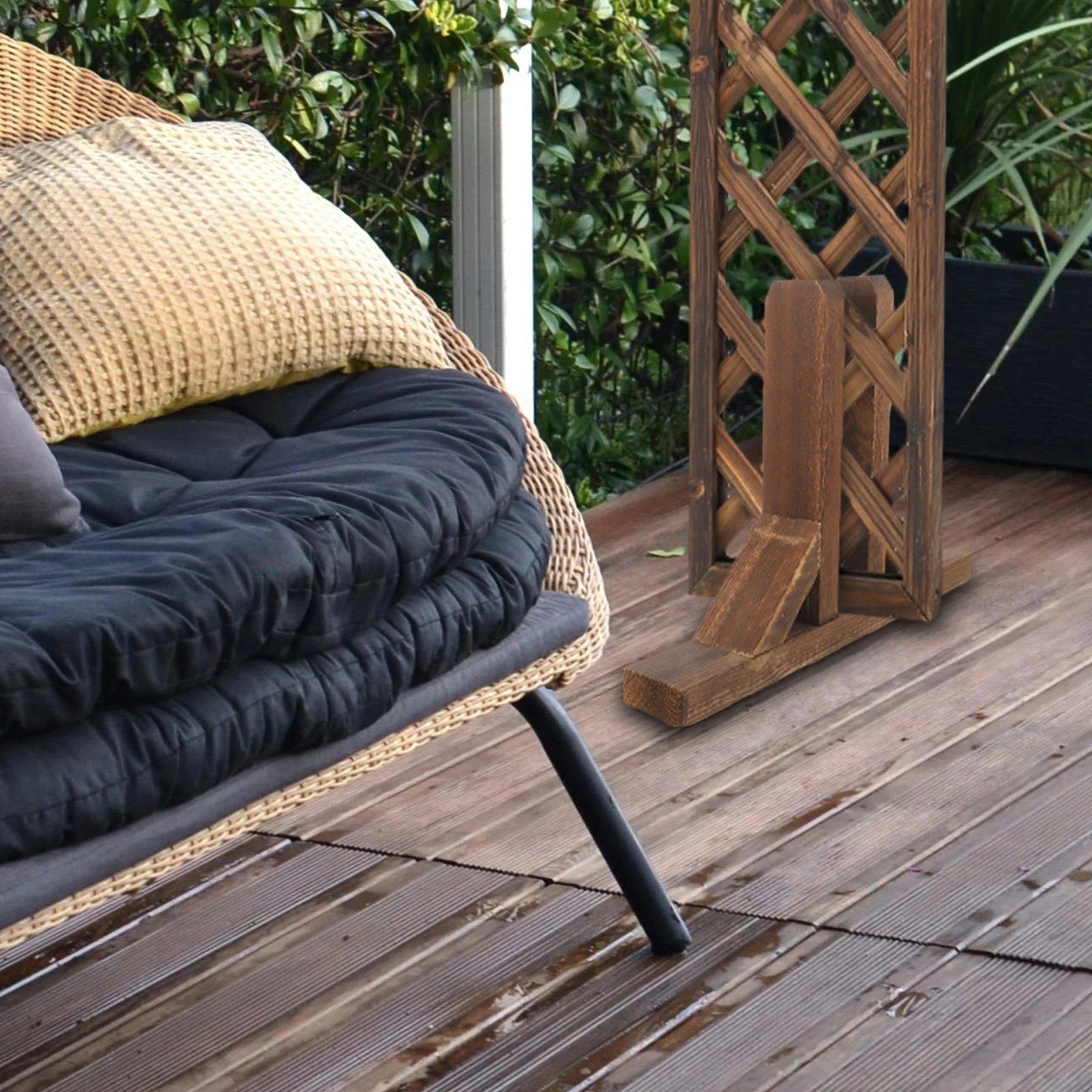 

Solid Wood Screen Thickened Wooden Fence Bracket Room Divider Stand Sturdy Patio Fence Base HouseholdBracket Wooden Room