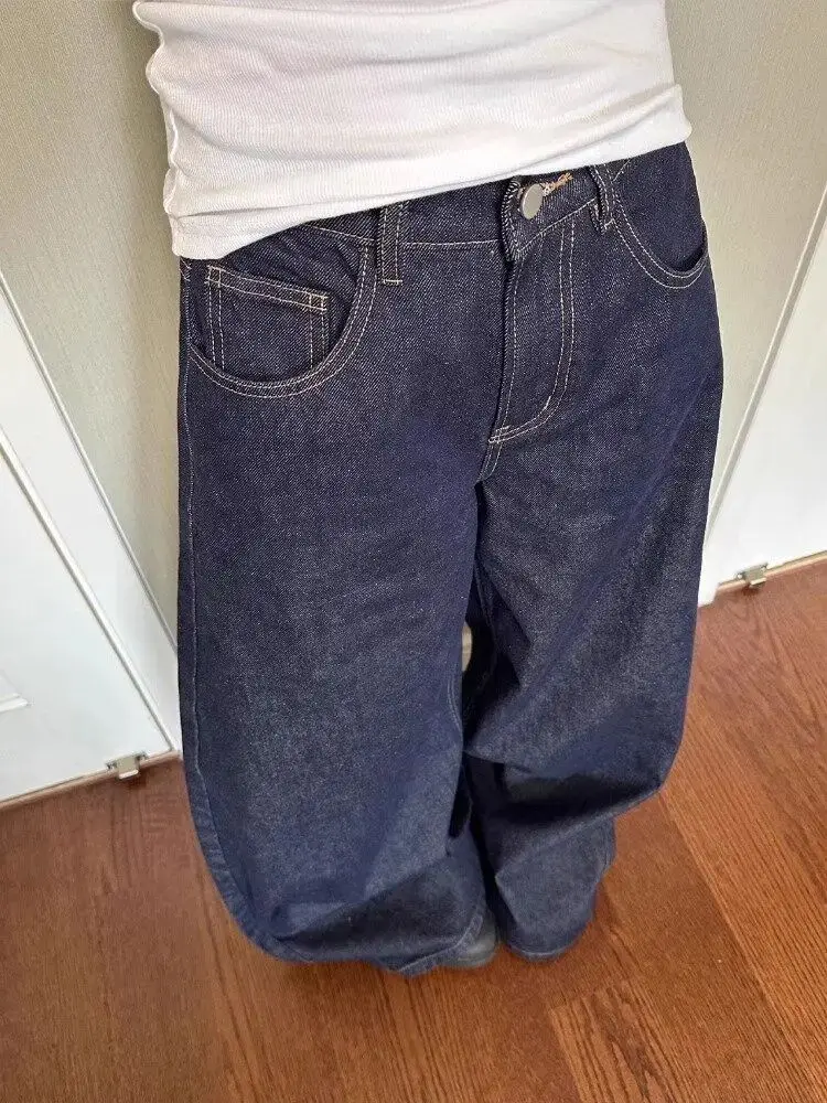 Neue amerikanische Damen Bla High Street Vibe Wideleg Jeans Sli Autumn Faion Damen Denim Hosen