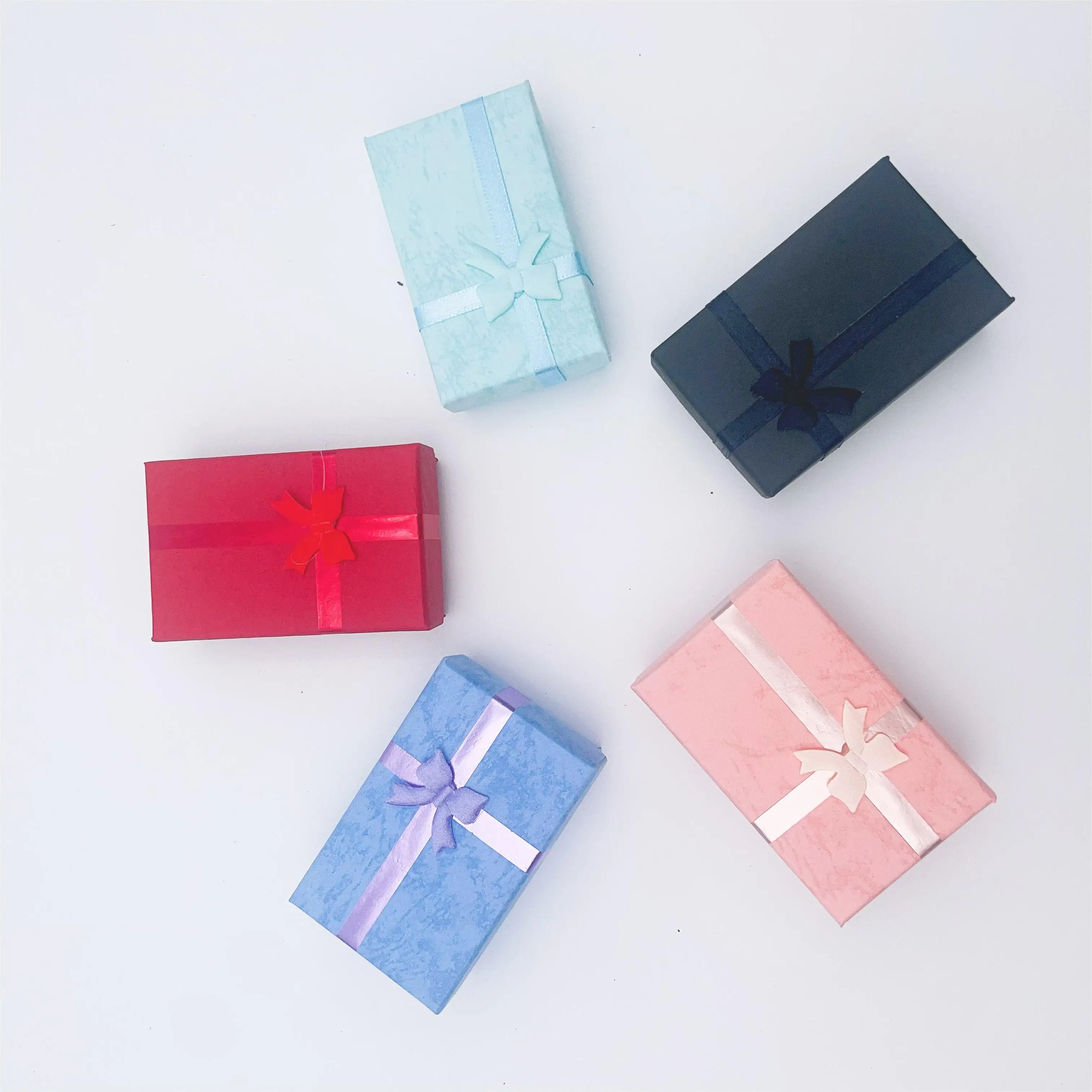 12pcs/lot Assorted Colors Ring Necklace Set Box Trinket Box Necklace Case Earrings Holder 5*8 Packaging Gift Box