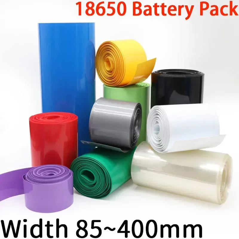 18650 Lipo Battery Width 85 120 130 150 180 210 220 230 280mm PVC Heat Shrink Tube Insulated Film Wrap Protect Case Cable Sleeve