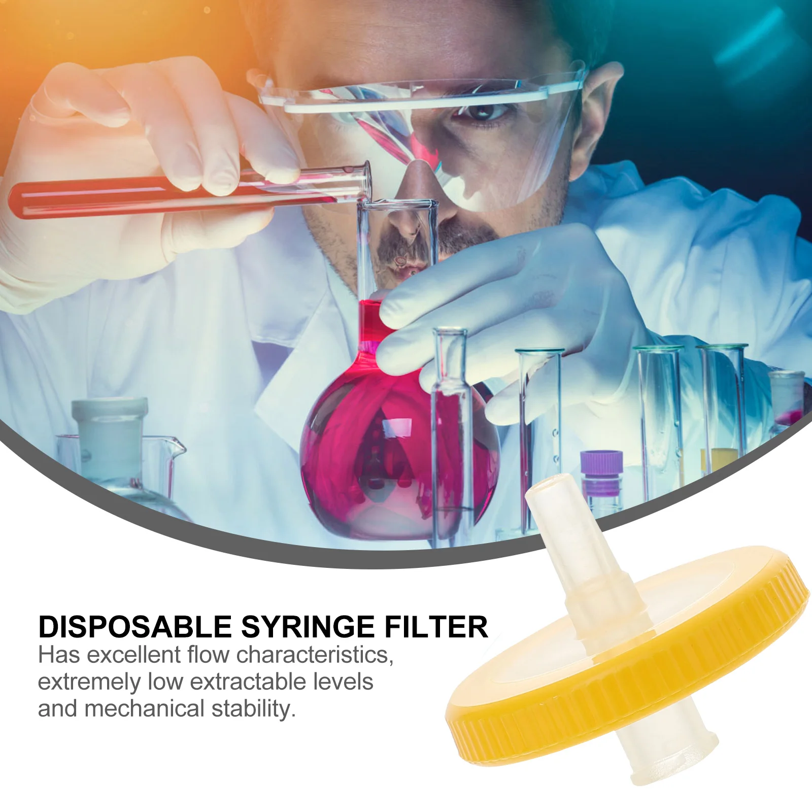 

25 pcs Syringe Filter 0.22um Disposable Needle for Lab Bottles Plastic Holder Random Color Water Filtration Device