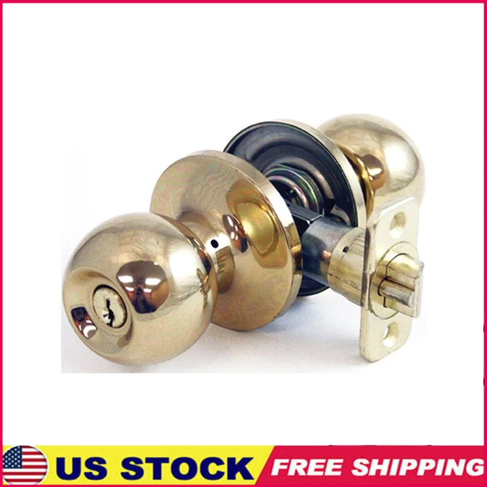 

Durable Ball Entry Locking Door Knob Set with 4 Keys Adjustable Latch Reversible Design Front Back Garage Doors