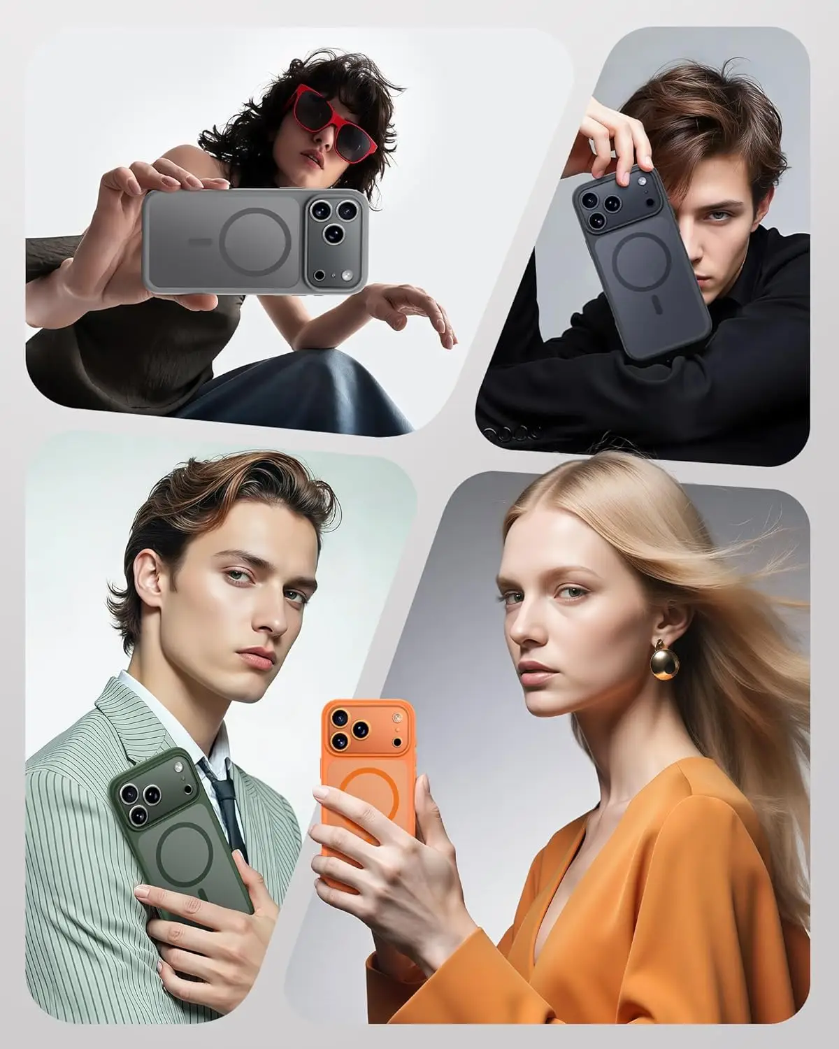 Magsafe المغناطيسي شحن لاسلكي فاخر بلون الحدود عدسة قوس ماتي جراب هاتف آيفون 17 برو ماكس الهواء الغطاء الخلفي