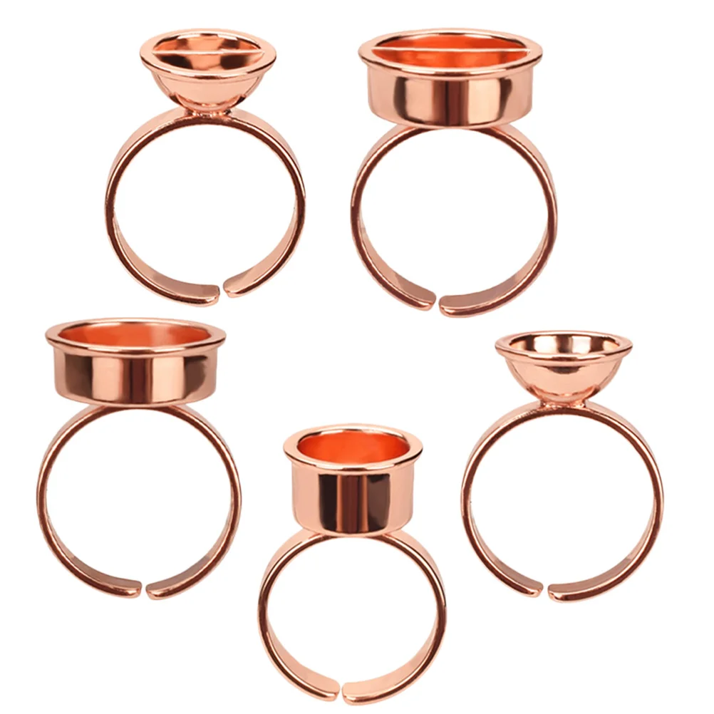 

5Pcs Stainless Steel Pigment Ink Rings Tattoo Ink Holders Eyebrow Tattoo Lash Glue Ring Cups Supplies Glue Rings