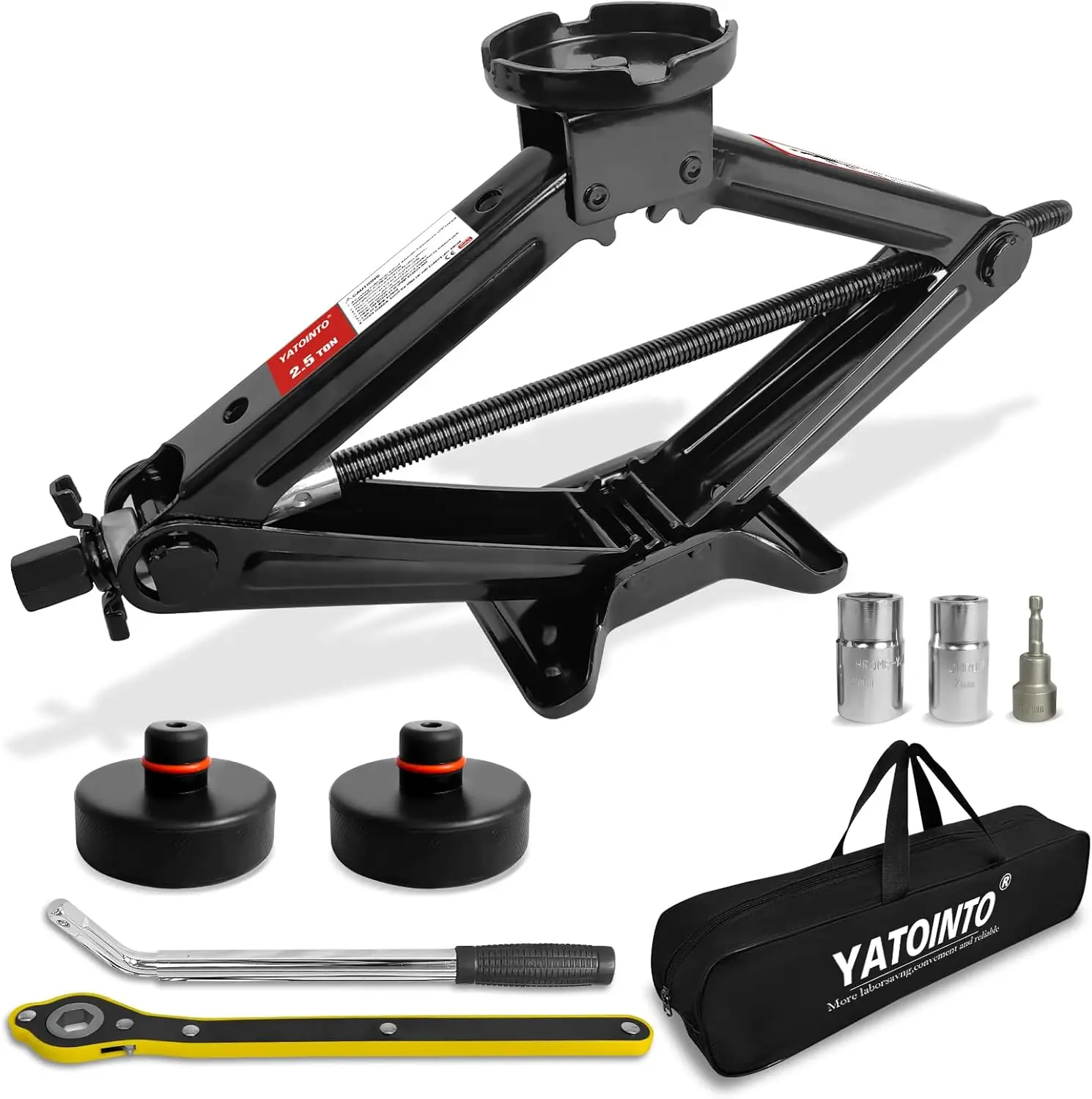 

Portable Car Scissor Jack Kit, 2.5 Ton Lifting Capacity with Drill Adapter and Tools for Tire Changing