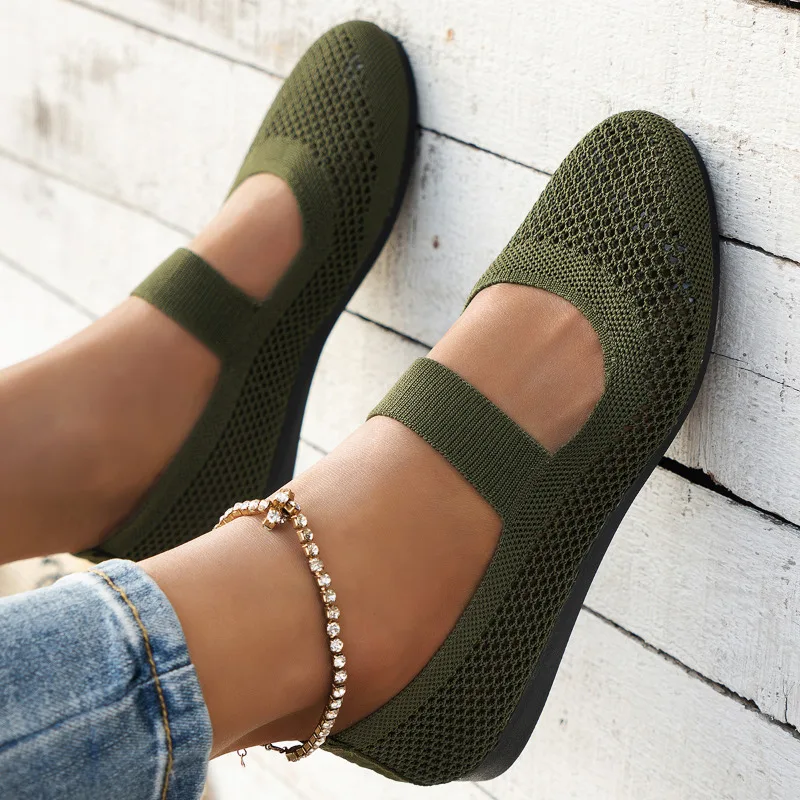 Women Flats Shoes Slip on Foldable Loafers for Women Square Toe Single Shoes Hollow Out Fashion Mom Casual Shoes for Ladies