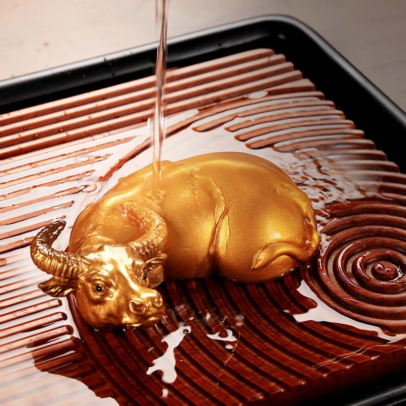Resin Color Changing Tea Pets Animal Cow Accessories Home Office Tea Pet Decoration Toy Tea Set Accessories Teaware