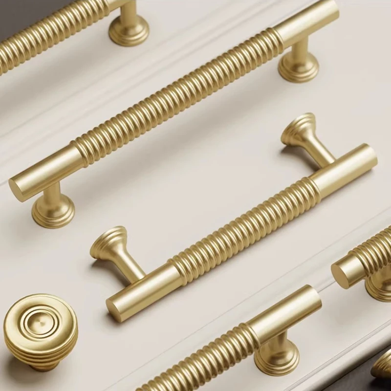 

New Line Patterns/Solid Brass Handles for Cabinet and Drawer Wardrobe Handles Kitchen Cabinet T-bar Pulls Drawer Knobs Hardware
