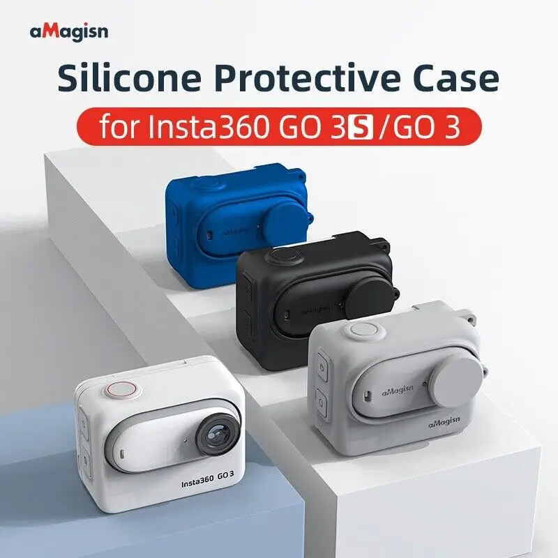 aMagisn Amai Insta360 GO3S, GO3 Silicone Case Shadowstone Sports Camera Protective Accessories