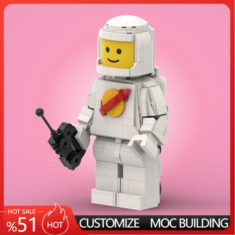 

644PCS Spaceman Figure White Yellow Sci-Fi Astronaut Character Model Custom Puzzle DIY Assembly Creative Building Blocks Gifts