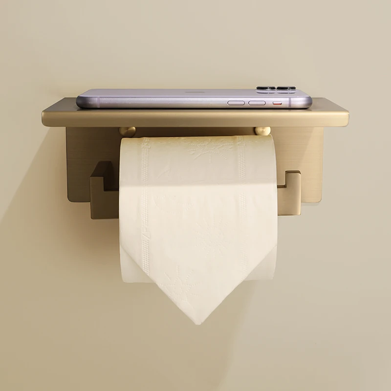 Toilet Paper Holder 304 Stainless Steel Storage Rack Kitchen Towel Bottles Placement Bathroom Wall Roll of Paper Phone Storage