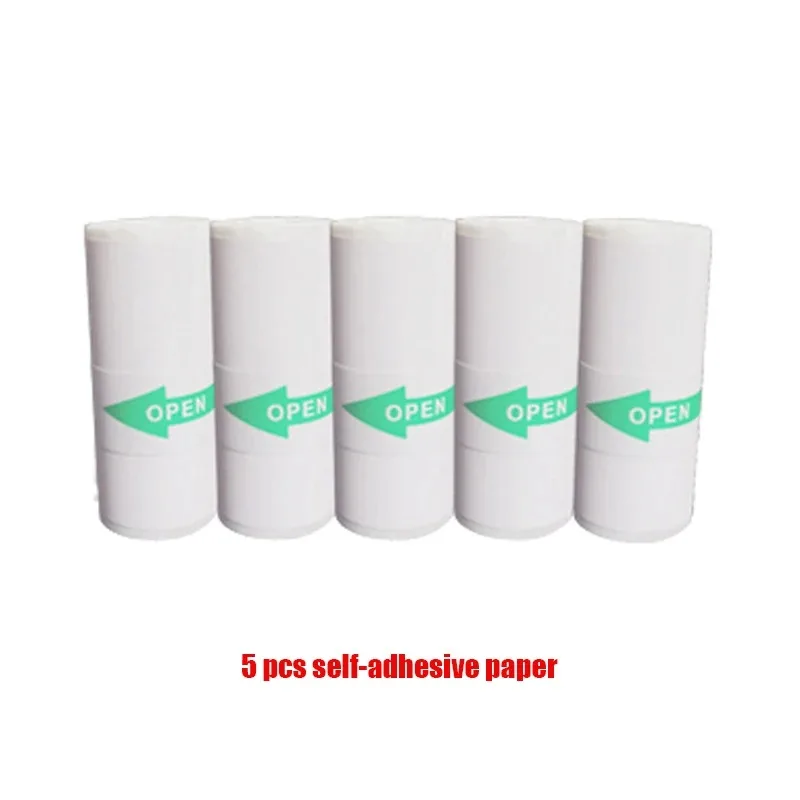 58mm Mini Photo Printer Paper Rolls Thermal Paper 57*25MM White Color Gift DIY Sticker Label Receipt Bill Self-adhesive Paper