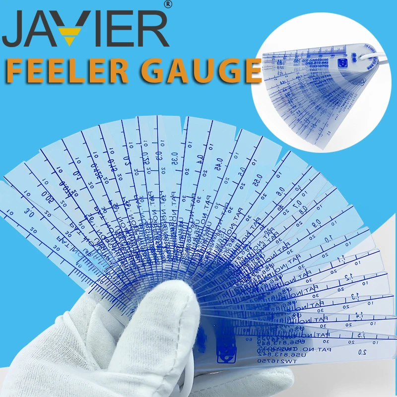 21 Blades Feeler Gauges Metric Measurement 0.05-1.0-1.5-2.0mmThickness Gap Metric Filler Feeler Gauge Plastic Measuring gap gage