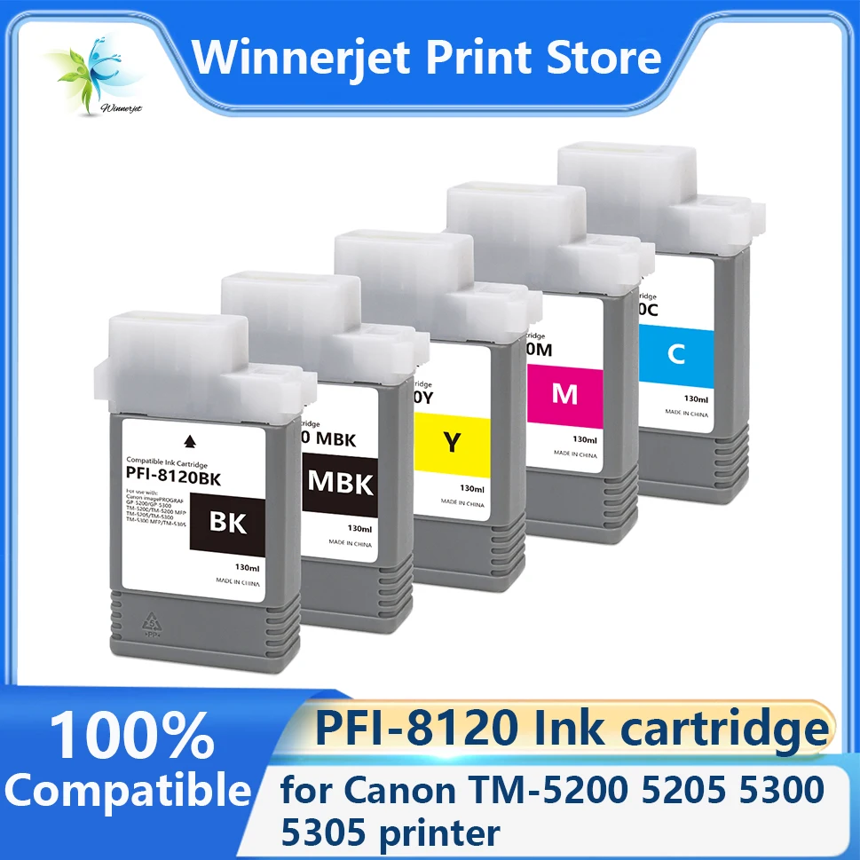 PFI-8120 PFI8120 130ml Compatible ink cartridge With Pigment ink With one time use chip for Canon TM-5200 5205 5300 5305 printer
