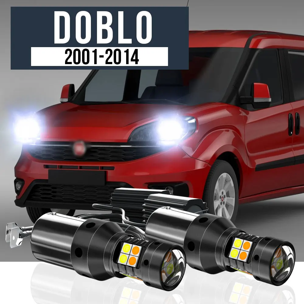 

2x LED Dual Mode Turn Signal+Daytime Running Light Blub DRL Canbus Accessories For Fiat Doblo 2001-2014 2008 2009 2010 2011 2012