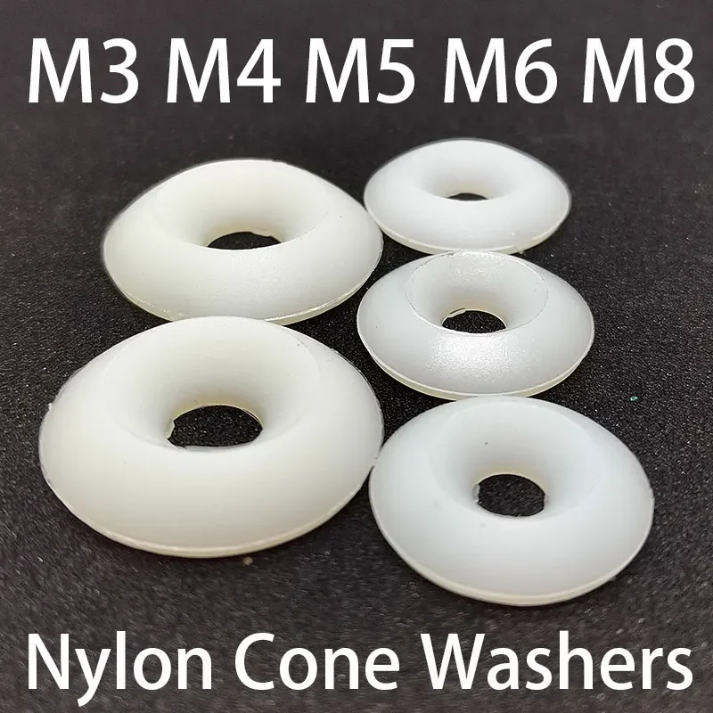 M3 M4 M5 M6 M8 Konischer Kegel, versenkte Nylon-Unterlegscheibe, feste Dichtung, konkav, konvex, konische Kegel-Isolierung, Kunststoff-Unterlegscheiben – Detail 5