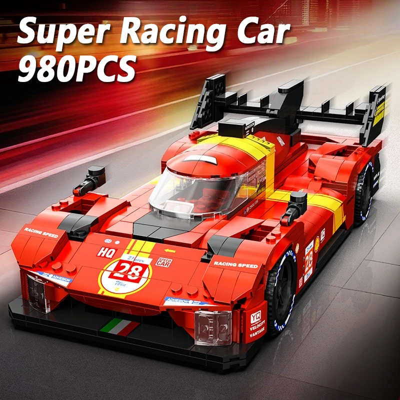 

980PCS 499P Super Racing Car Building Blocks Model Toys Kit Collection Ornaments Assembly Sports Car Bricks Gifts For Kids Adult