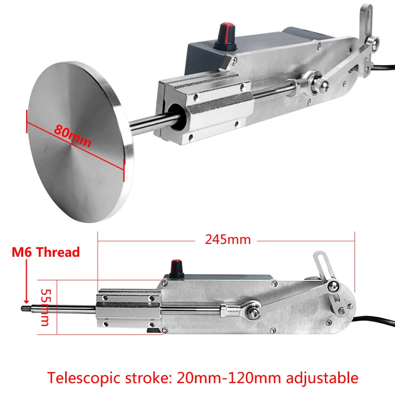 110V-220V Verstelbare Snelheid Heen En Weer Bewegende Lineaire Machineslag 20Mm-120Mm Telescopische Lineaire Tuimelaar Actuator Met Connector