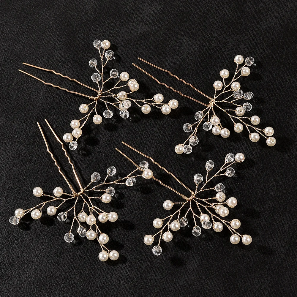 Wedding Bridal Headpiece Pearls Hair Accessory for Women 1 Piece