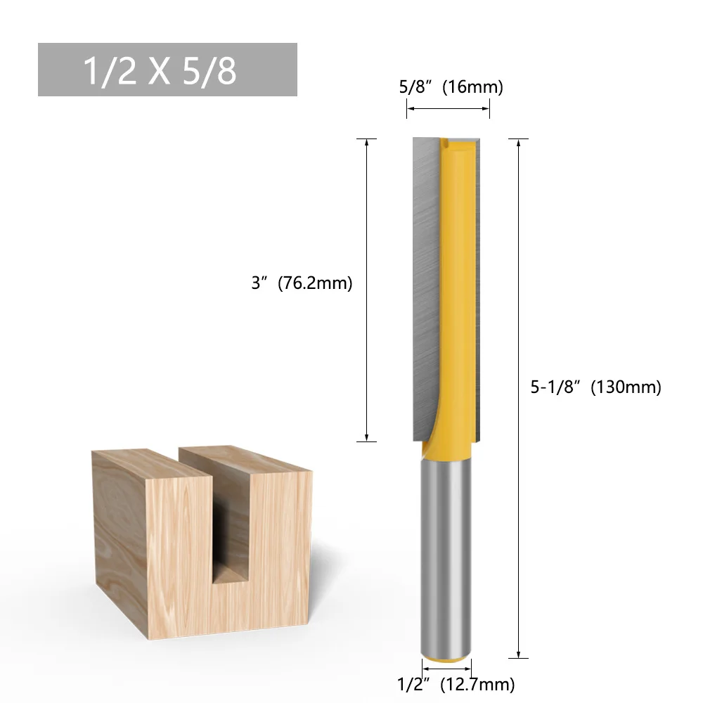 1pc 1/2 Shank Extra Long Straight Router Bit 3\