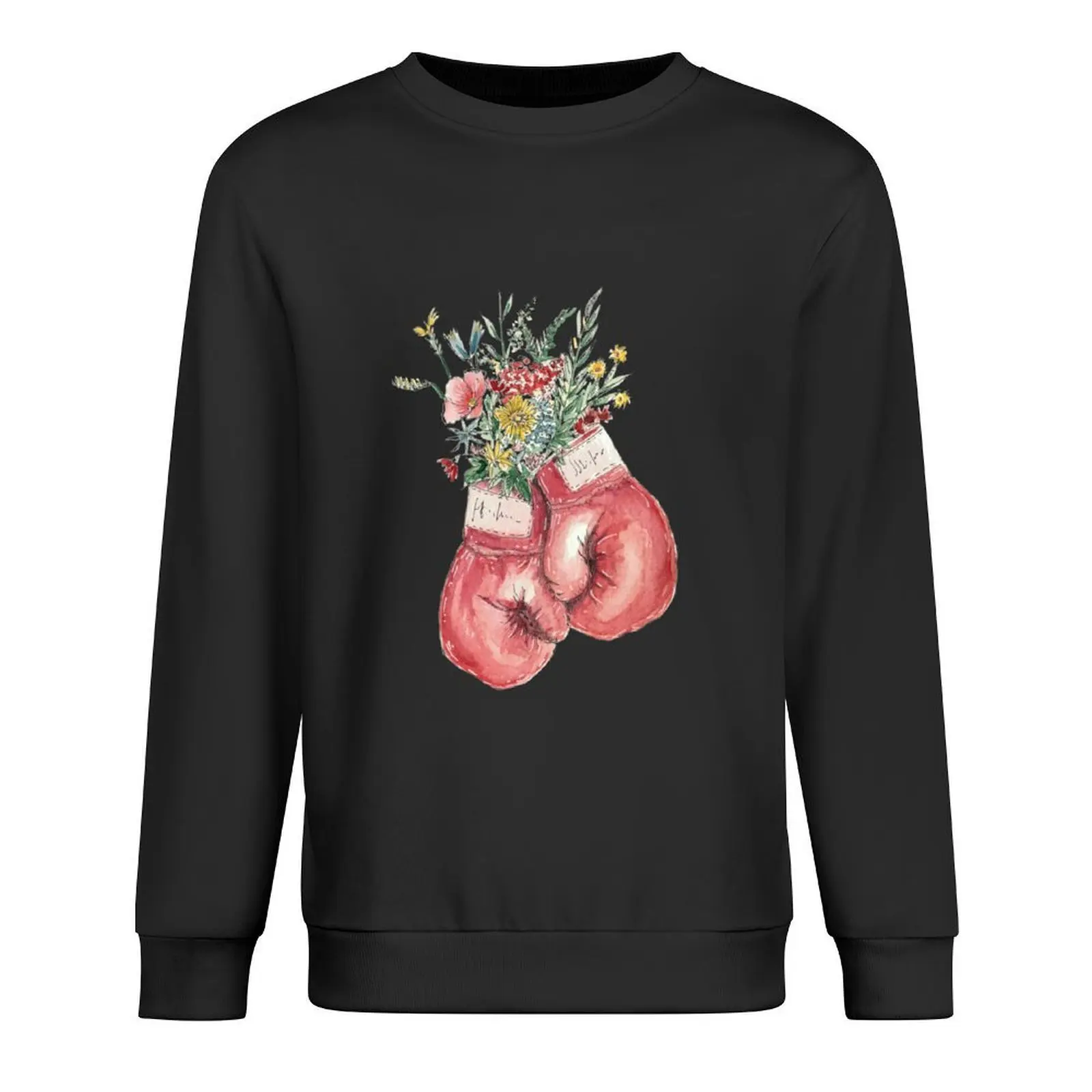 

Red boxing gloves with flowers Pullover men's autumn clothes men clothes anime clothing men's sweatshirts