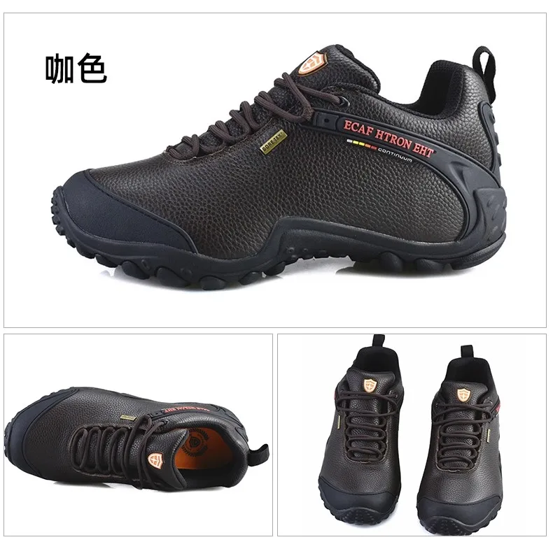 Мужская кожаная походная обувь, дышащая, нескользящая, износостойкая спортивная обувь, уличная походная обувь для беговых походов