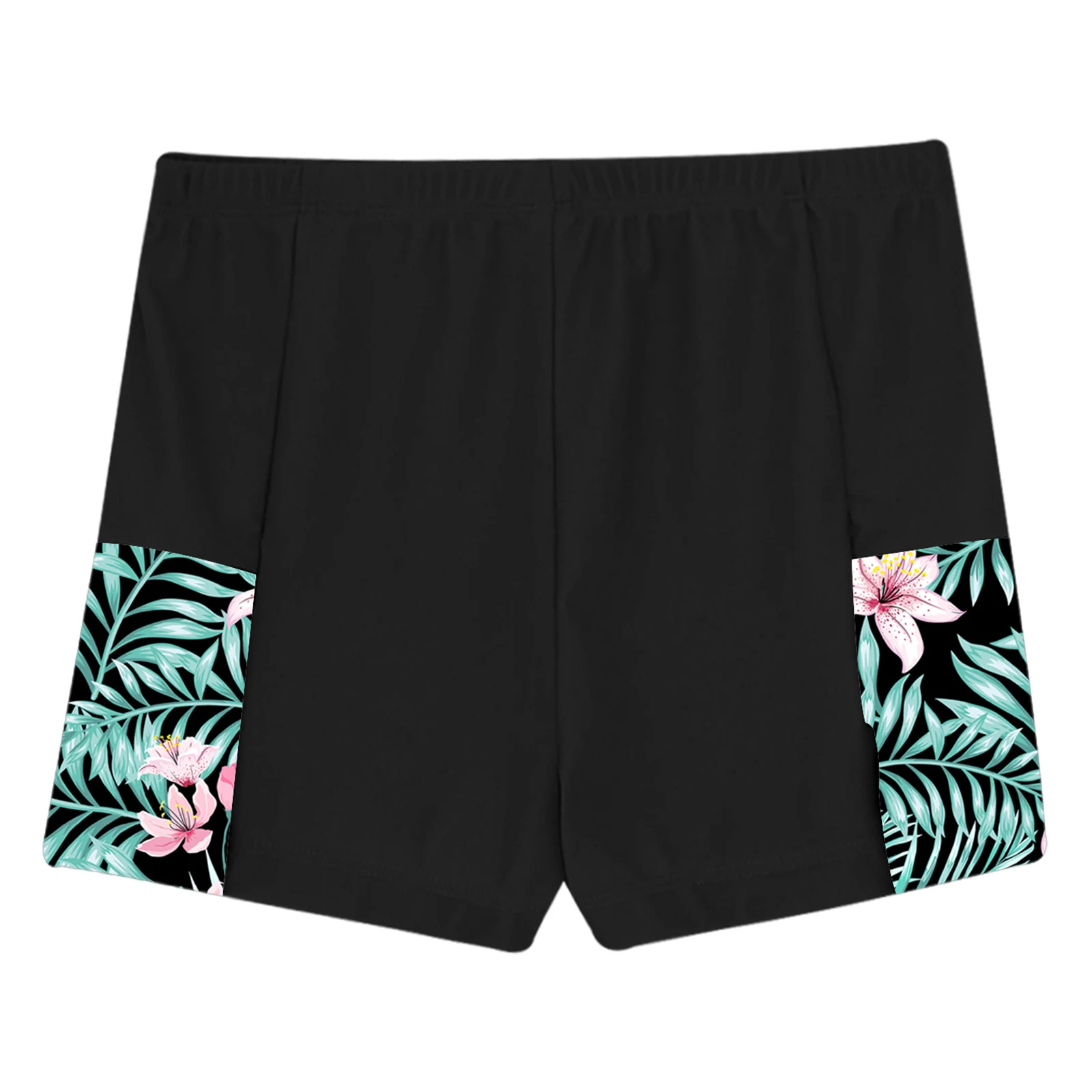 Kids Girls Boys Swim Shorts Swimsuit Elastic Waist Print Swimming Bottoms Rash Guard Beach Surfing Bathing Suits Sports Swimwear