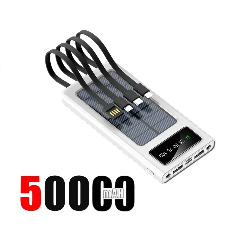 

Солнечный Power Bank на 200000 мАч, сверхбольшая емкость, 120 Вт, сверхбыстрая зарядка, USB 4-в-1, сверхбыстрая зарядка, USB-фонарь, Power Bank 2026