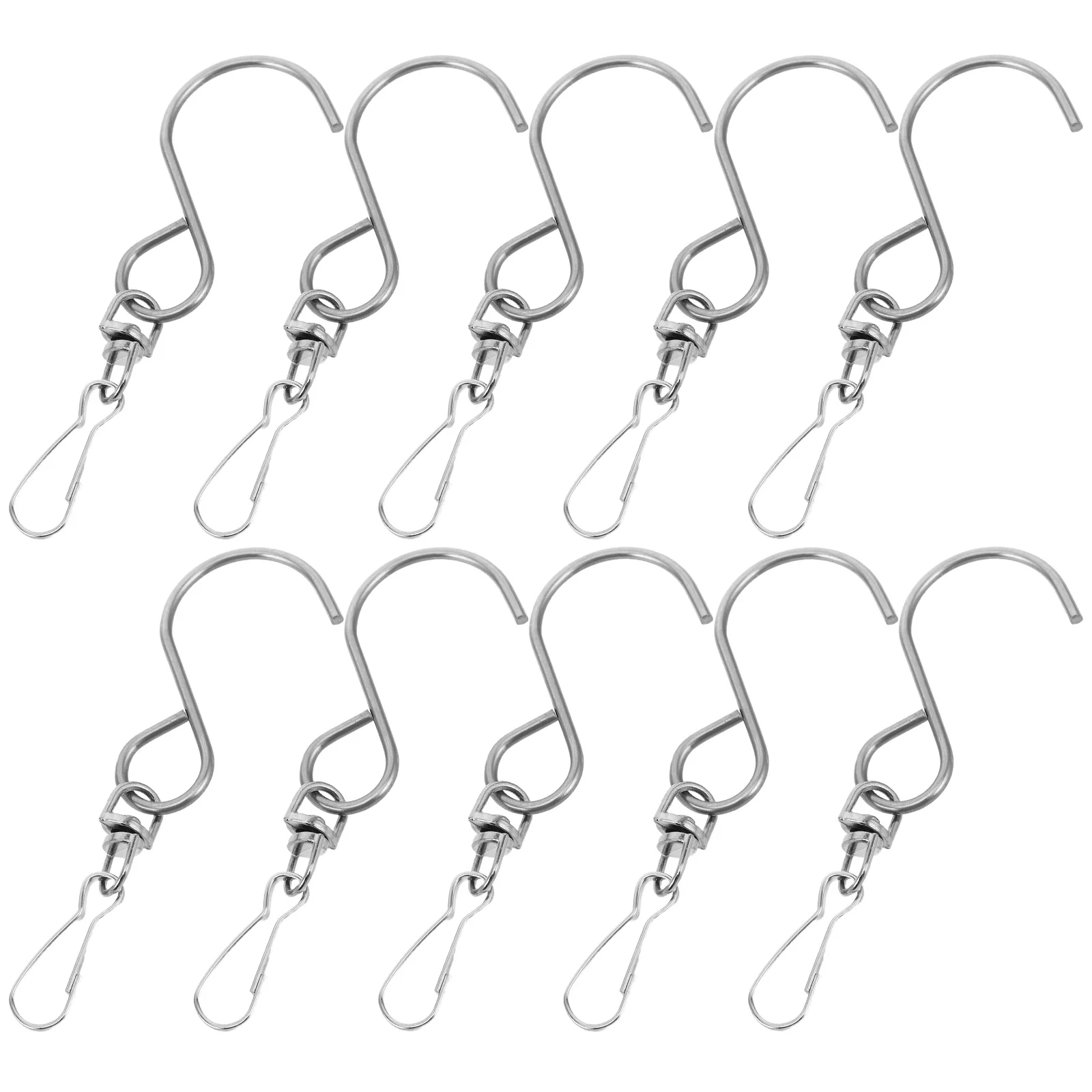 

10 Pcs Rotating Wind Chime Hook Outdoor Metal Swivel Hanger for Chimes to Feed Hummingbird Feeder Hooks Stainless Steel Tree