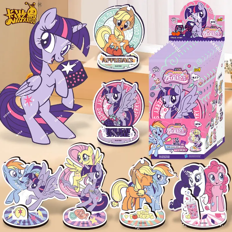 new-kayou-my-little-pony-acrylic-standee-blind-bag-friendship-painting-desktop-display-ornament-collectible-trading-cards